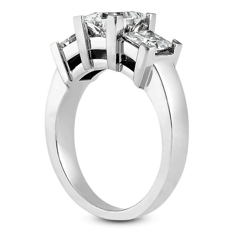 Thumbnail: Ladies White Gold Platinum Princess Diamond Three Stones Engagement Ring ENR2312