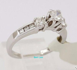 0.50 ct 14K White Gold Three-Stone Round Brilliant Cut Diamond Engagement Ring