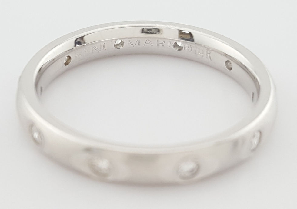 Thumbnail: Benchmark Round Diamond Eternity Wedding Band Ring 0.2 ct 3mm 14k White Gold $2K