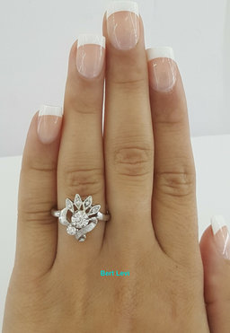 1/3 ct Vintage Art Deco 14K White Gold Old European & Single Cut Engagement Ring
