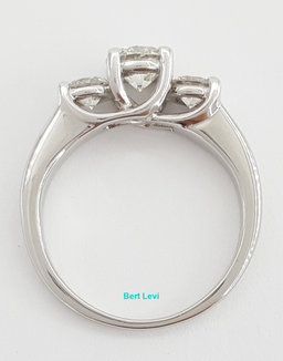 Round Brilliant Diamond 1 ct Three 3-Stone Platinum Engagement Ring