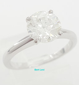 Antique Old European Cut Diamond Solitaire Engagement Ring 1.87 ct 14k W Gold