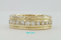 Round Cut Diamond Full Circle Eternity Ring 0.81 ct 14K Yellow Gold 6mm Sz 7.75