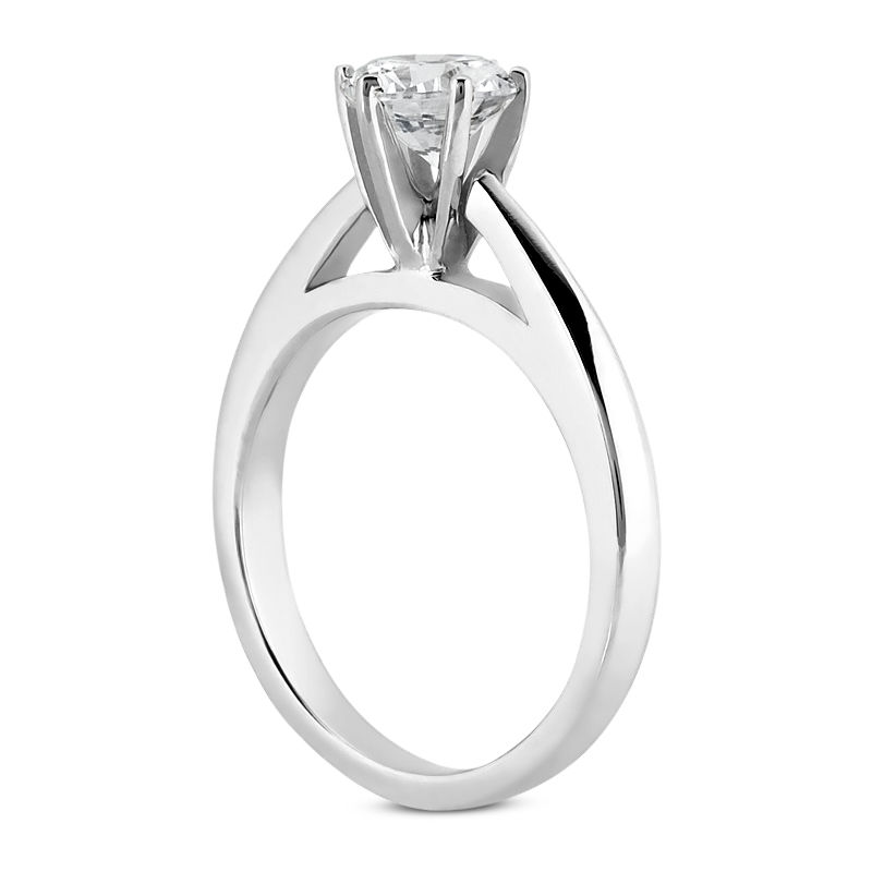 Thumbnail: Ladies 14KT White Gold Platinum Solitaires Engagement Ring ENR2129