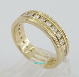 Round Cut Diamond Full Circle Eternity Ring 0.81 ct 14K Yellow Gold 6mm Sz 7.75