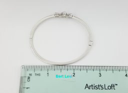 Pear & Round Cut Diamonds 1.2 ct Bangle Bracelet 18K White Gold 6.5"