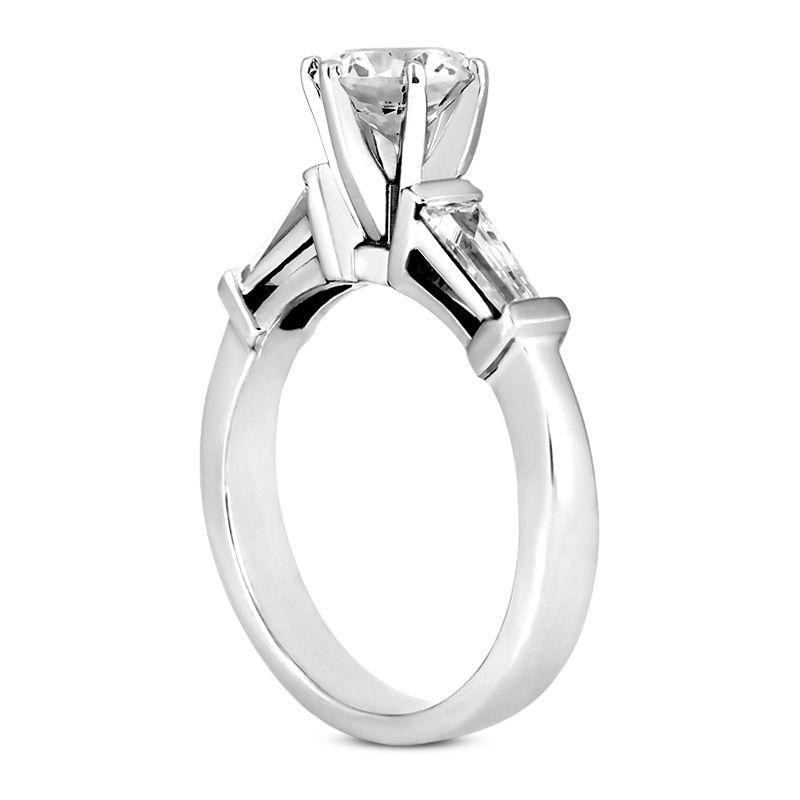 Thumbnail: Ladies 14KT White Gold Platinum Three Stones Engagement Ring ENR1297