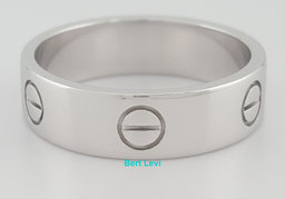 Cartier Love Classic Ring 18k White Gold 6mm 9 Grams Size 61 Retail $2,320
