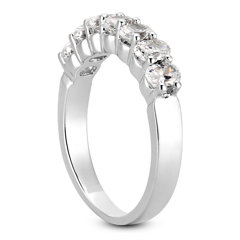 Thumbnail: Ladies 14KT White Gold Platinum Diamond Wedding Band WB209-5