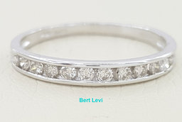 0.2 ct Platinum Channel Set Champagne Color Diamond Wedding Anniversary Band