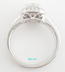 Helzberg Cushion Brilliant Diamond Halo Engagement Ring 1.46 ct 14k White Gold