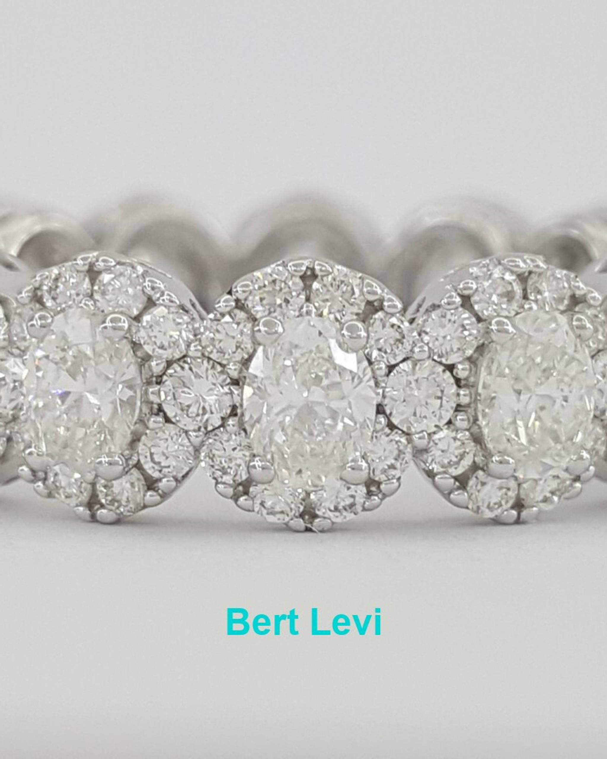 Oval Diamond Halo Full Circle Eternity Wedding Anniversary Band Ring 3.2 ct 14k