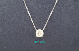 Natural Round Diamond Solitaire Necklace 1.01 ct 14K White Gold GIA Rtl $6,500