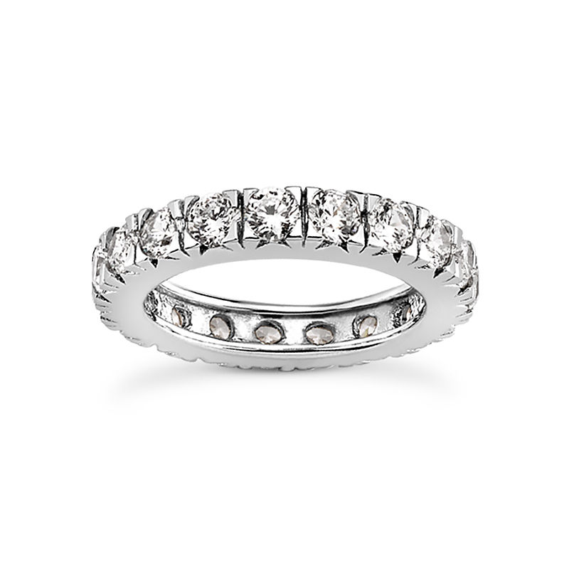 Ladies 14KT White Gold Platinum Round Diamond Eternity Wedding Band EWB494-10-4