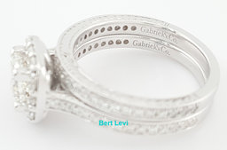 Gabriel & Co Asscher Cut Diamond Engagement Ring Set 2.11 ct 14k White Gold $12K