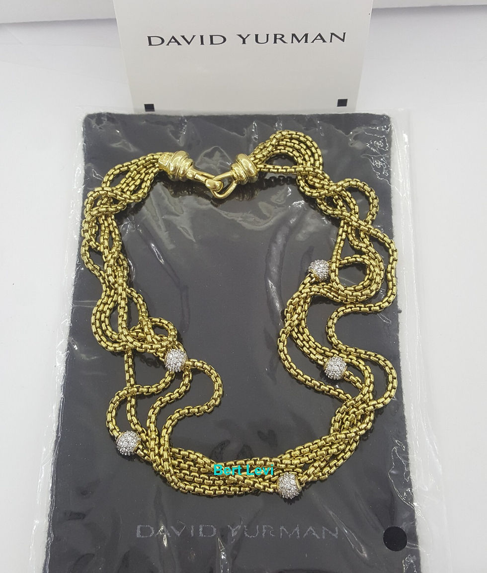 Thumbnail: David Yurman Pave Diamond Ball Station 4 Strand Gold Necklace 1.7 ct 18k 86.6 Gr