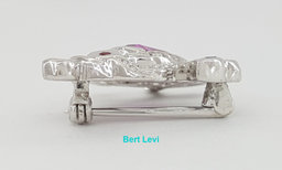 Le Vian LeVian 18K White Gold 2.09 ct Pink Sapphire Diamond Bird Brooch Pin