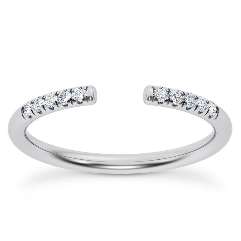 Ladies 14KT White Gold Platinum Diamond Wedding Band WB5486-1