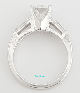 Antique Old European Cut Diamond Three 3 Stone Engagement Ring 1.66 ct Platinum