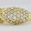 Thumbnail: Vintage Hammerman Brothers 18K Yellow Gold Pave Diamond X Statement Ring 2.1 ct
