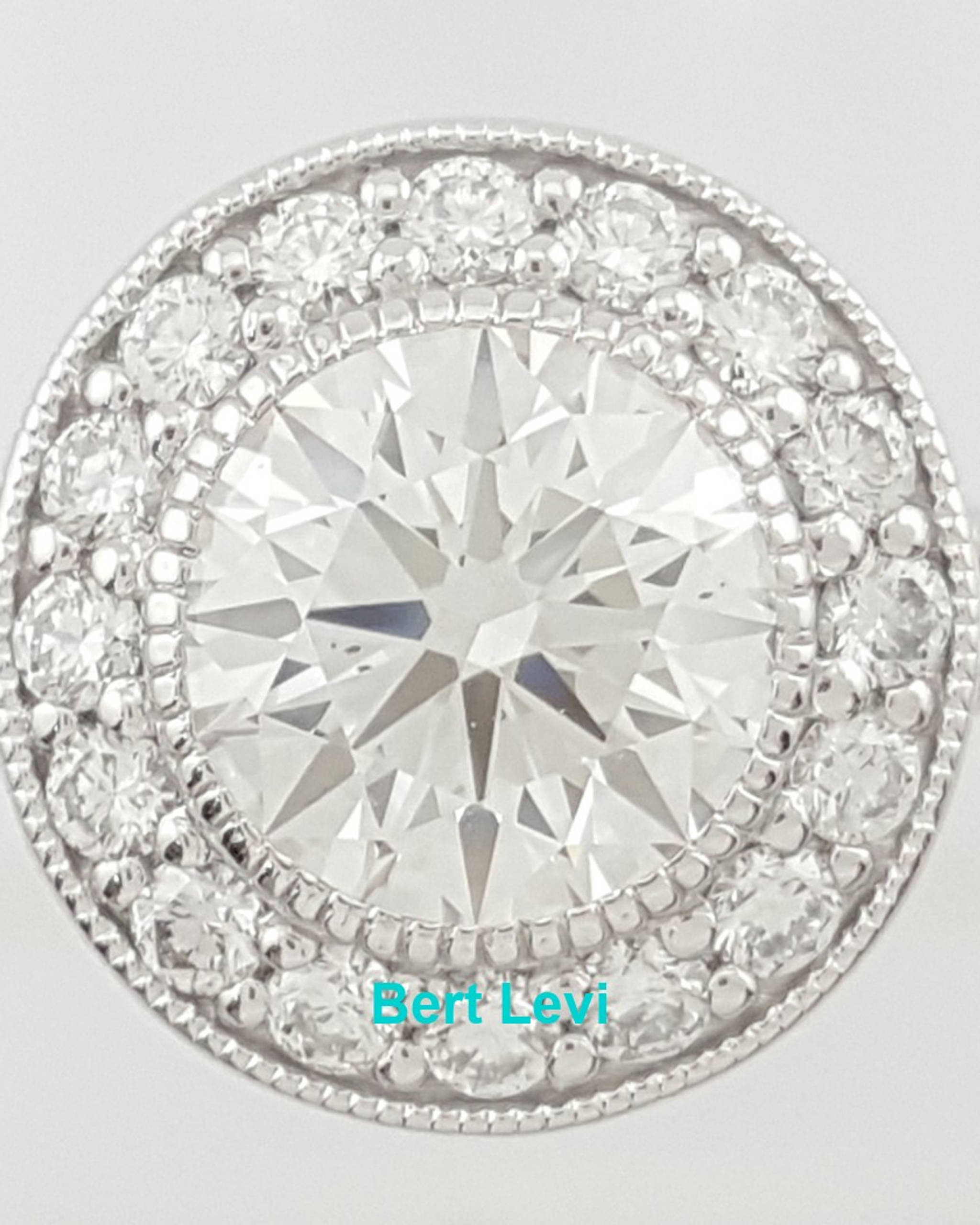 Natural Round Ideal Cut Halo Diamond Engagement Ring Platinum 1.48 ct Rtl $9.5K