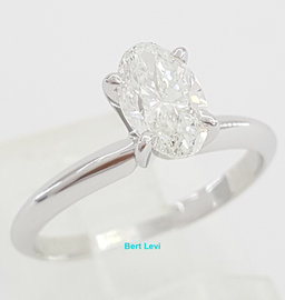 Oval Cut Diamond Solitaire Engagement Ring 0.87 ct 14k White Gold Retail $5.5K