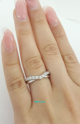 Half Circle Round Diamond Curve Wedding Band Ring 0.5 ct 14k White Gold 4.5mm