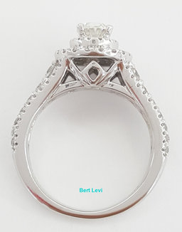 Say I Do Oval Diamond Double Halo Engagement Ring 14k White Gold 1.4 ct