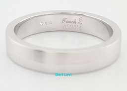Round Diamond Men's Wedding Band Ring 0.05 ct 18K White Gold 4.5 mm 7 Grams