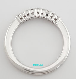 Round Diamond Curve Wedding Band 0.15 ct 14k White Gold 2.5mm 3 Grams