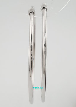 Inside Out Hoop Diamond Earrings 2 ct 14k White Gold 2.45" 14.7 Grams Rtl $6K