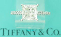 Tiffany & Co Novo Princess Cut Diamond Engagement Ring 1.7 ct Plat Retail $32.3K