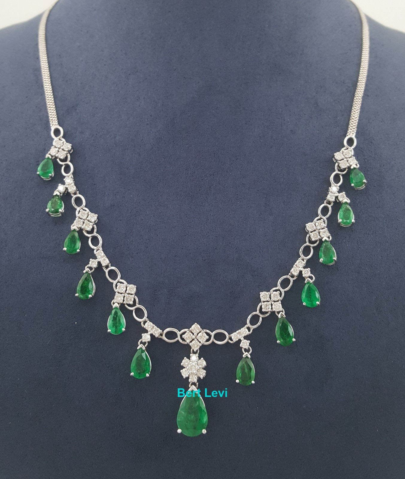 Colombian Emerald Diamond Drop Necklace 11.15 ct 18k Gold 18.8 Gr Rtl $30K