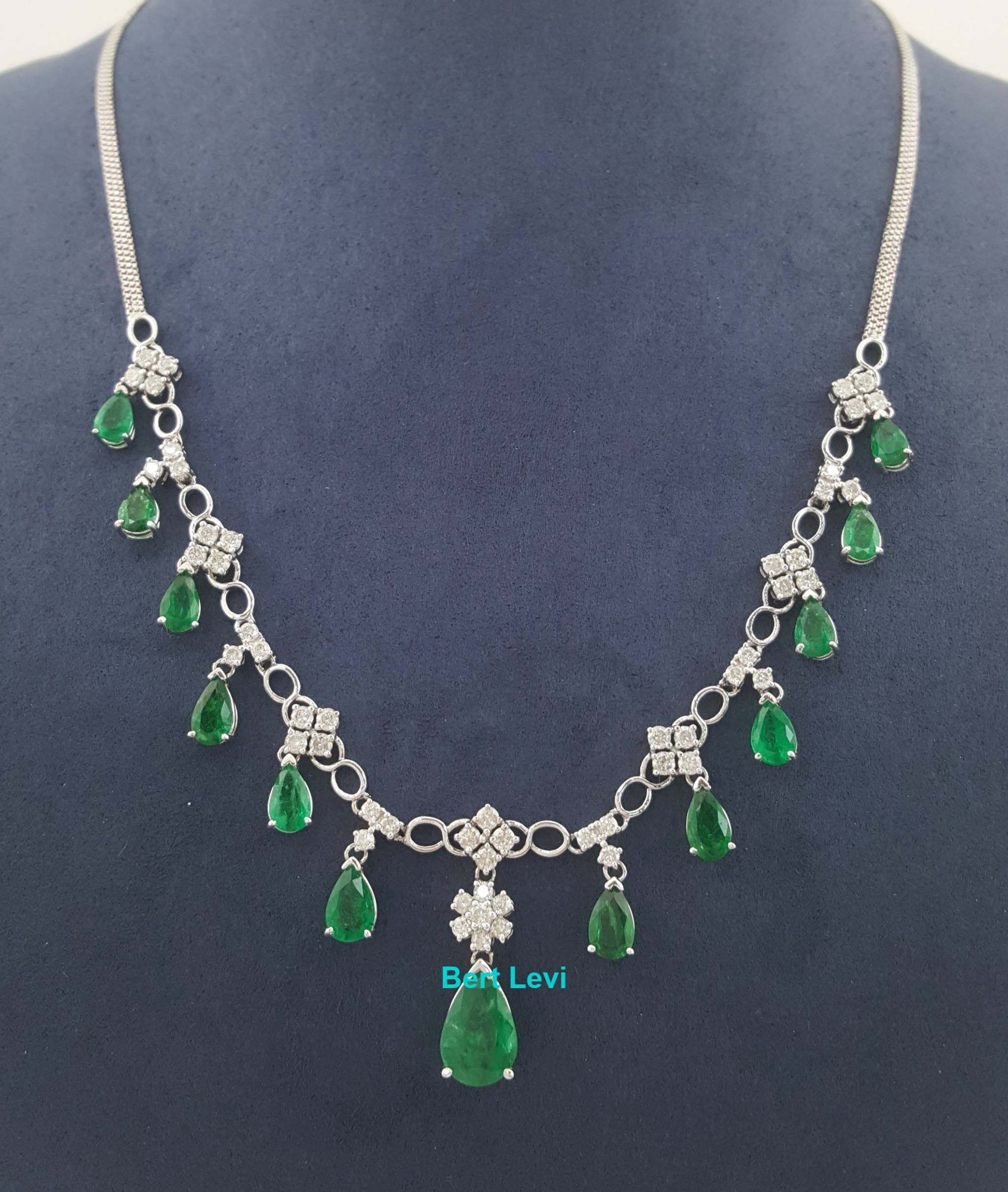 Colombian Emerald Diamond Drop Necklace 11.15 ct 18k Gold 18.8 Gr Rtl $30K