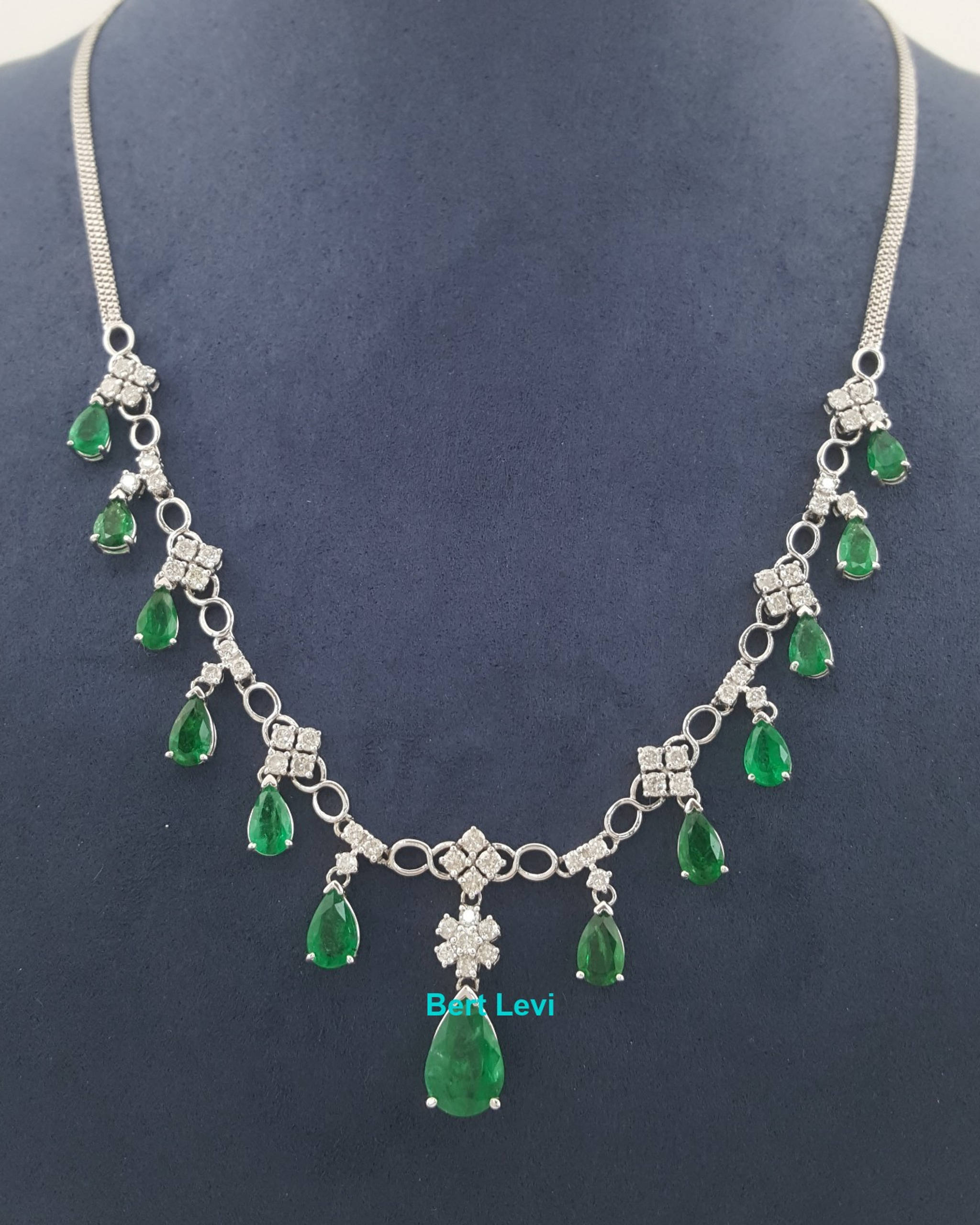Colombian Emerald Diamond Drop Necklace 11.15 ct 18k Gold 18.8 Gr Rtl $30K
