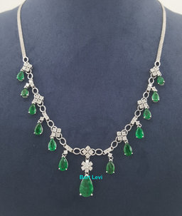 Colombian Emerald Diamond Drop Necklace 11.15 ct 18k Gold 18.8 Gr Rtl $30K