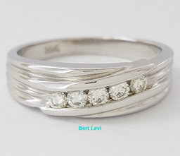 0.30 ct 14K White Gold Round Brilliant Cut Diamond Wedding Anniversary Band Ring