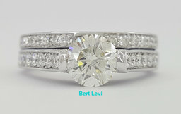 Hearts & Arrows Round Cut Diamond Engagement Wedding Ring Set 2.35 ct Rtl $13.5k