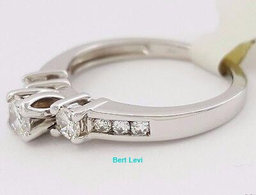 0.50 ct 14K White Gold Three-Stone Round Brilliant Cut Diamond Engagement Ring