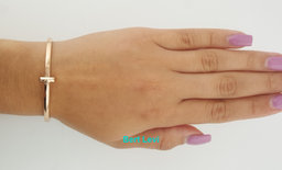 Tiffany & Co. T T1 18K Rose Gold Bangle Bracelet Medium 20.5 Grams Rtl $6,950
