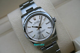 ROLEX 124200 OYSTER PERPETUAL WATCH 34MM SILVER MARKER