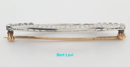 Art Deco Vintage Diamond Brooch 1.8 ct Platinum & 14K Gold 1.8"