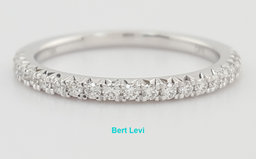 French Pave Round Diamond Wedding Band 0.26 ct 14k White Gold 1.8 mm