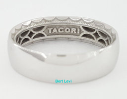 TACORI Sculpted Crescent Men's 18k White Gold Wedding Band 111-6 6mm Rtl $4,110