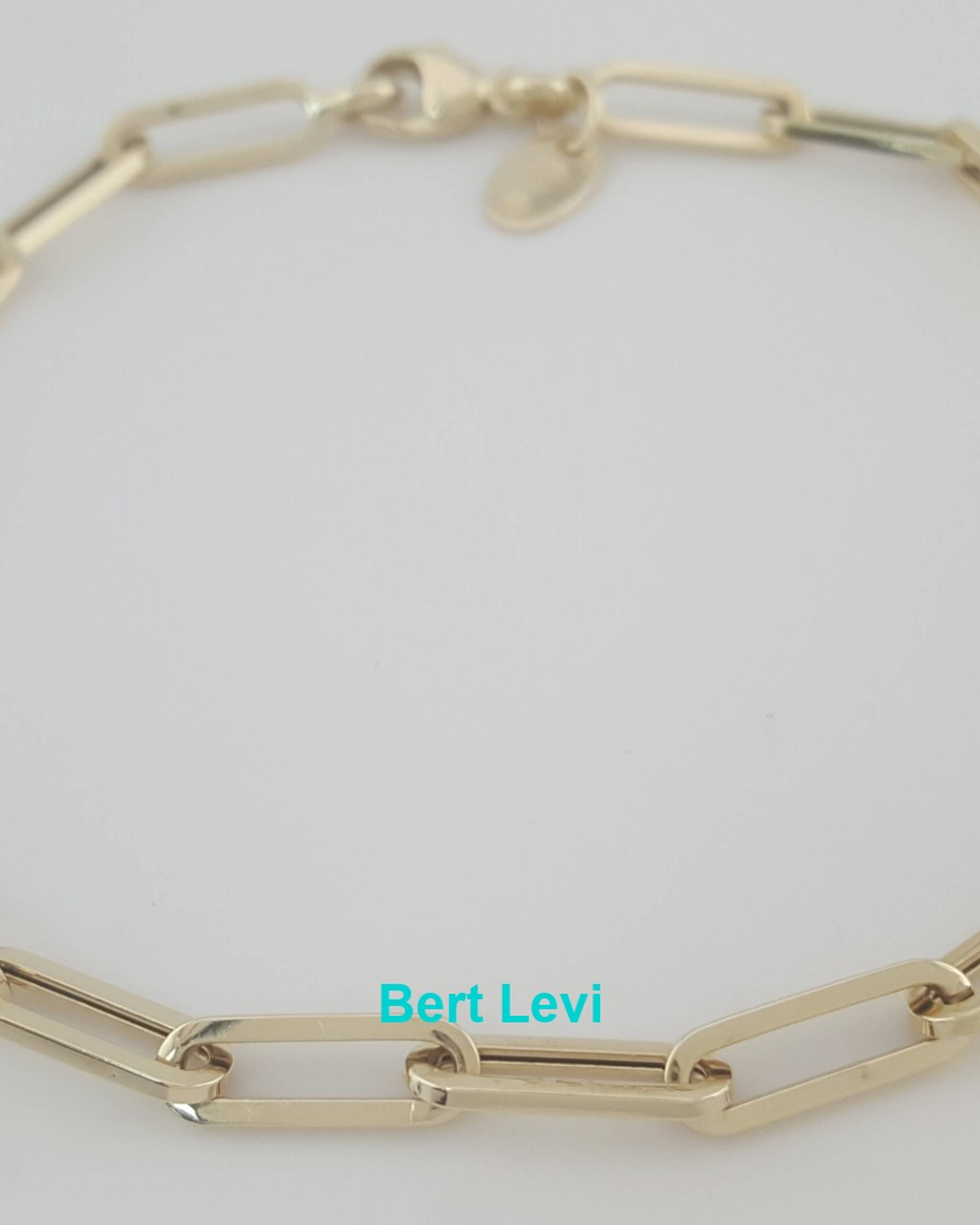Paperclip Link 14k Yellow Gold Bracelet Italy 2.6 Grams 7.5" 3.8 mm