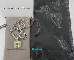 David Yurman Albion Lemon Citrine Diamond Silver & 14k Gold Necklace 16mm