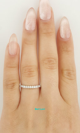 The Leo Prisma Diamond Slight Curve Half Wedding Band 0.25 ct 14k White Gold