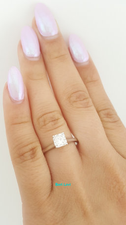 Radiant Cut Diamond Solitaire Engagement Ring 0.9 ct Plat & 18k W Gold Rtl $6.3K