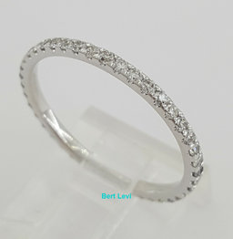 14k White Gold 0.63 ct Diamond Full Circle Eternity Wedding Band Ring Size 8