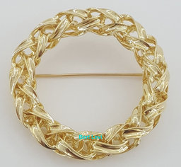 Tiffany & Co Vintage Circle Brooch Pin 14K Yellow Gold 12.8g 1.53" 1970's